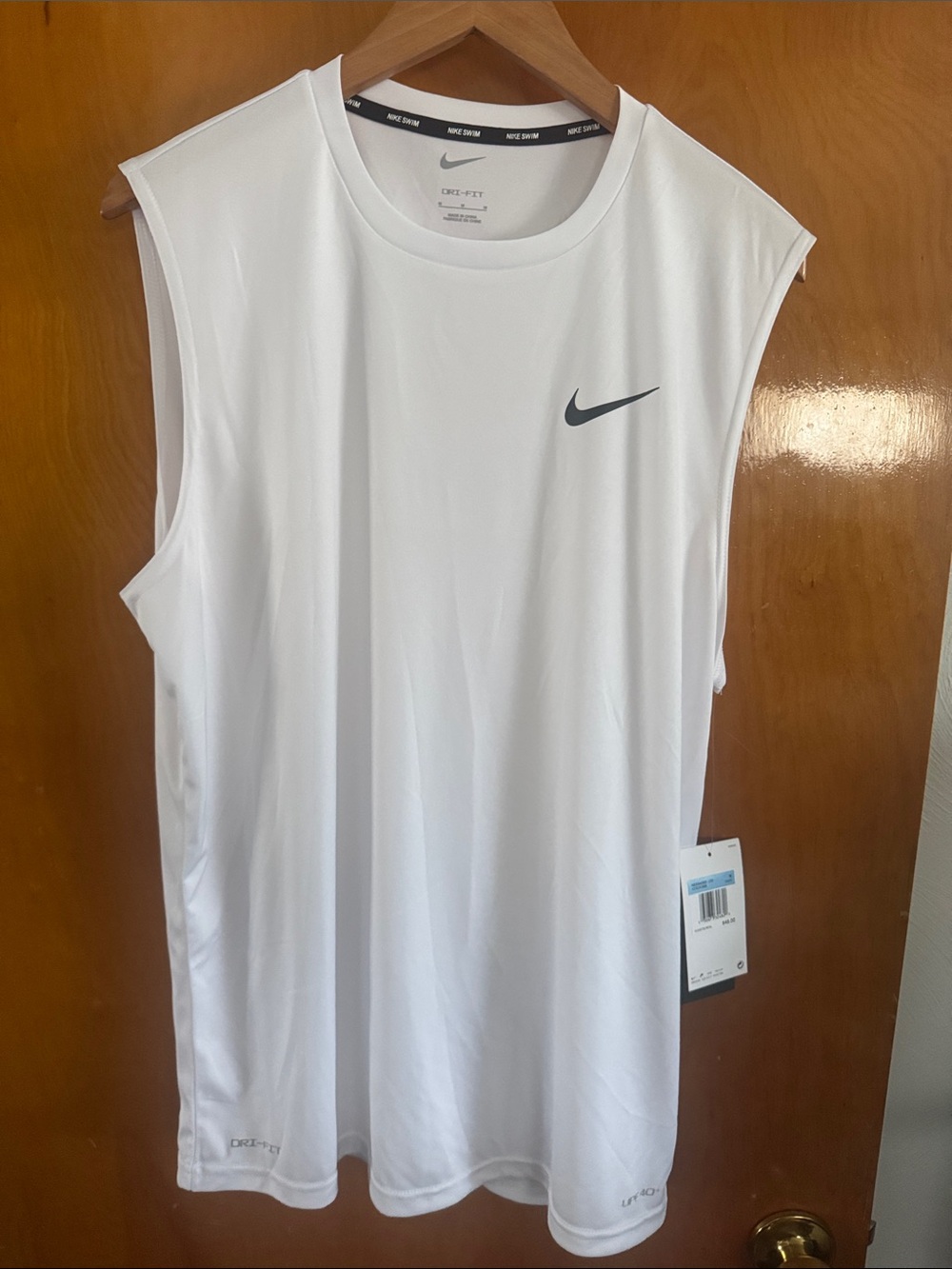 Nike Tank Top Mens Medium Swim White